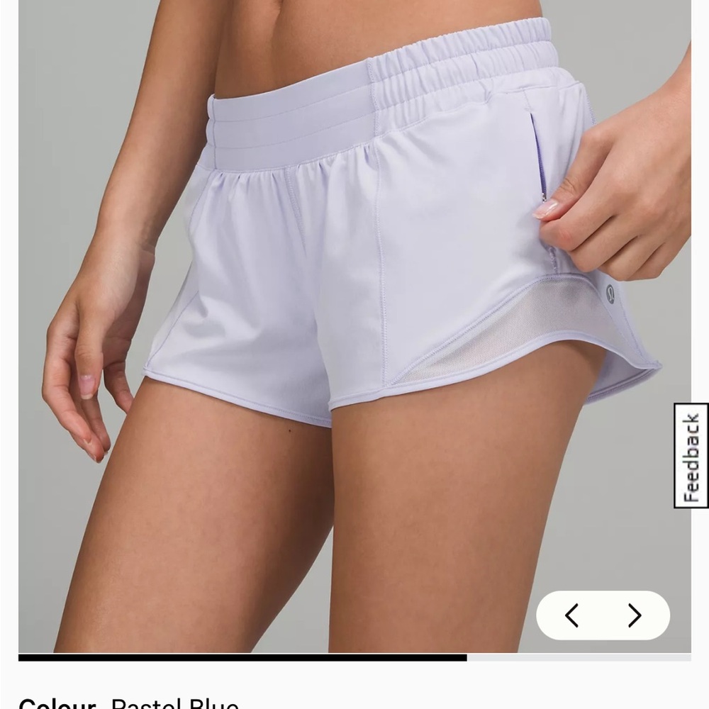 Lululemon Pastel Blue hotty hot 2.5 Shorts